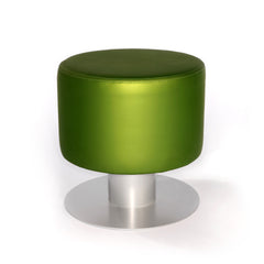 Drop or slide Pod chair into your salon for uniquely simple style, convenience and comfort. Luminescent green upholstery and metallic silver steel base combine for a fresh look.