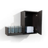 Double your back bar function with Next Door, a product dispense and towel cabinet.