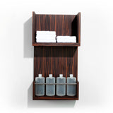 Double your back bar function with Over Under dispense and towel shelf. Shown in Jurassic Ebony.