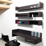 Laminate clad wood construction. Combine with Rack and Stack shelves to create your own color mixing and display area.