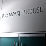 the Wash House sign.  Shown in brushed metal finish with 7 inch letter height.